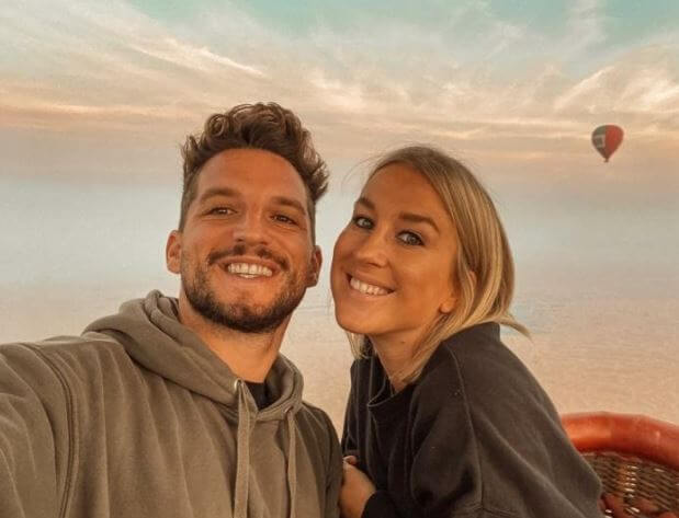 Katrin Kerkhofs with her husband Dries Mertens.